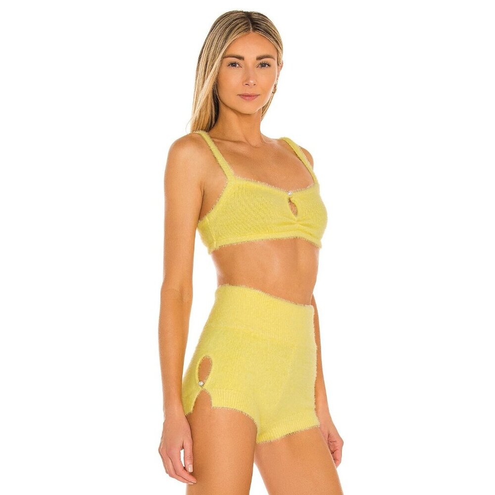 Camila Coelho Genevieve Knit Bralette in Butter Yellow - Picture 2 of 4